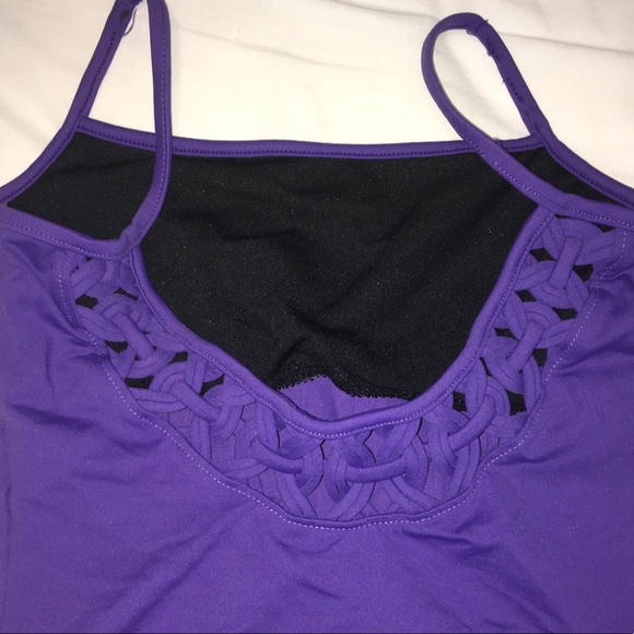 Braided Back Purple Camisole Leotard - Picture 3 of 3